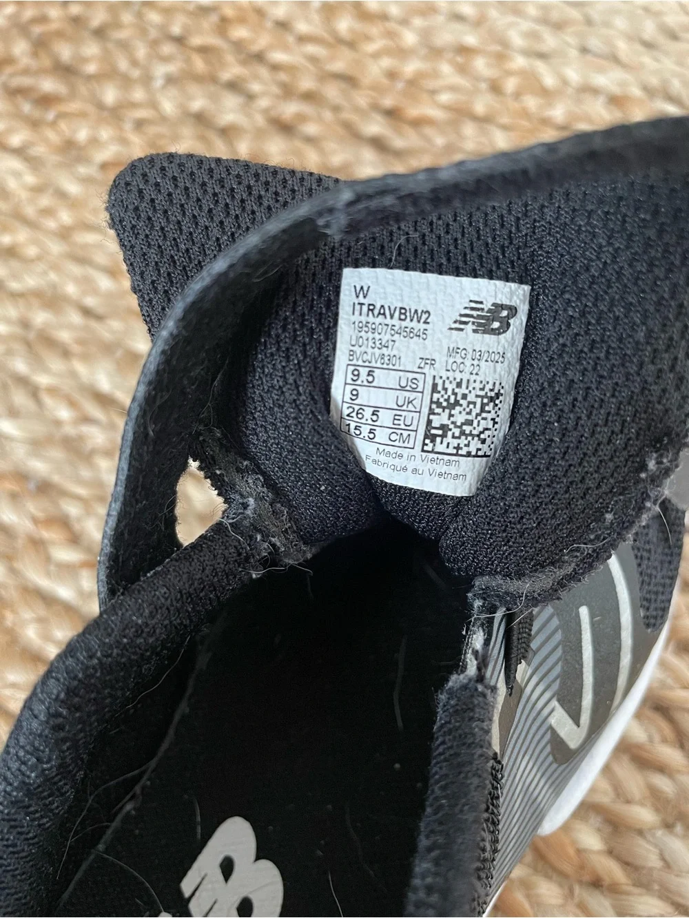 New Balance Kids Black and White Velcro Sneakers Athletic Sporty Casual
